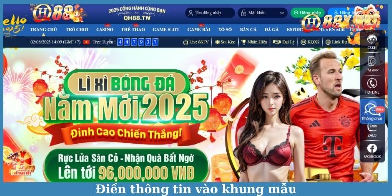 Điền thông tin vào khung mẫu