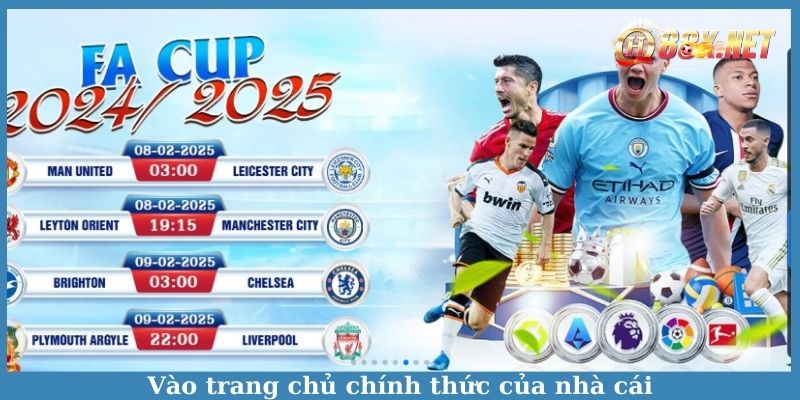 Vào trang chủ chính thức của nhà cái